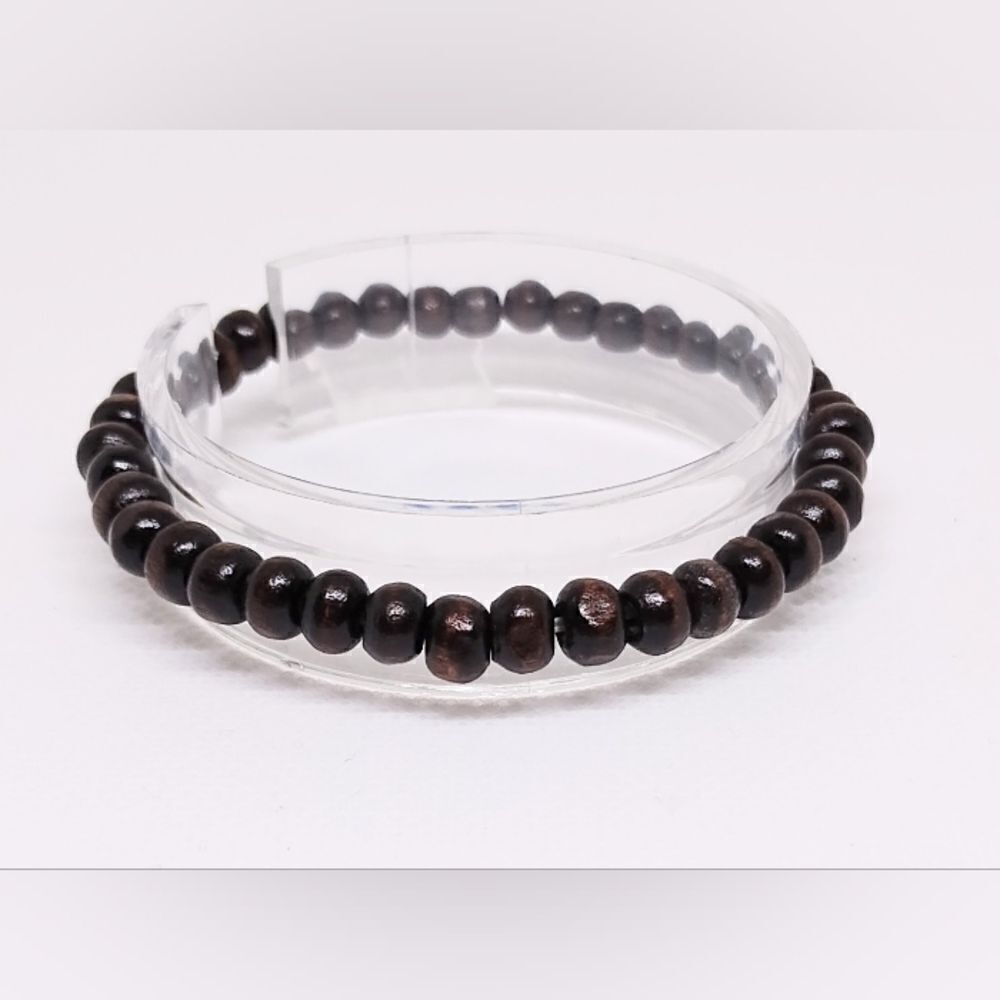 Men's‎ bracelet beaded beads brown new e32